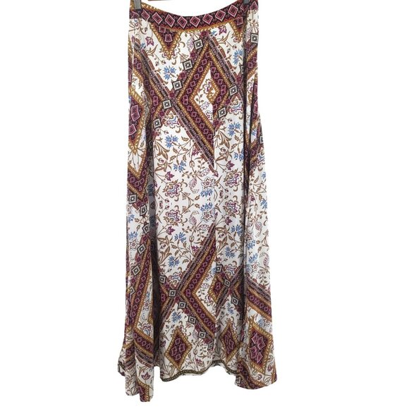 Graphic Print High Split Skirt Bohemian Maxi Small New - Picture 8 of 8